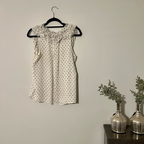 {{ J.Crew Polka Dot Ruffle Blouse }} - Picture 4 of 8